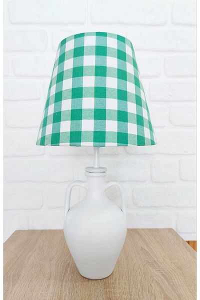 RETRO NOW Green Plaid Amphora Moon Lampshade