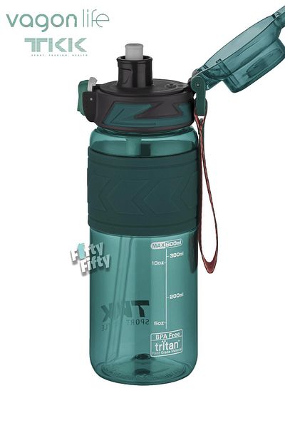 Vagonlife TKK 600 ML Dual Use Tritan Water Bottle with Straw/Comfortable Drinking Bpa Free with Carrying Strap FFTKK1019