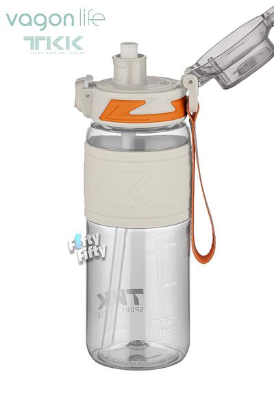 Vagonlife TKK 600 ML Dual Use Tritan Water Bottle with Straw/Comfortable Drinking Bpa Free with Carrying Strap FFTKK1019