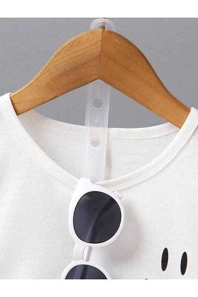 Machetta Set de tricou din bumbac cu imprimeu Smile pentru copii