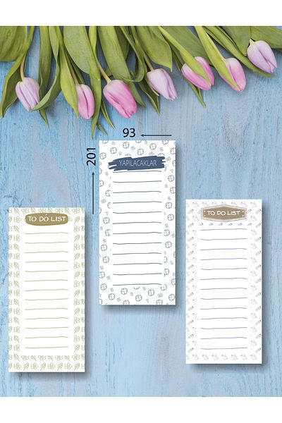 BULUT DİJİTAL Set of 3, To_do List, To Do List 50 Sheets