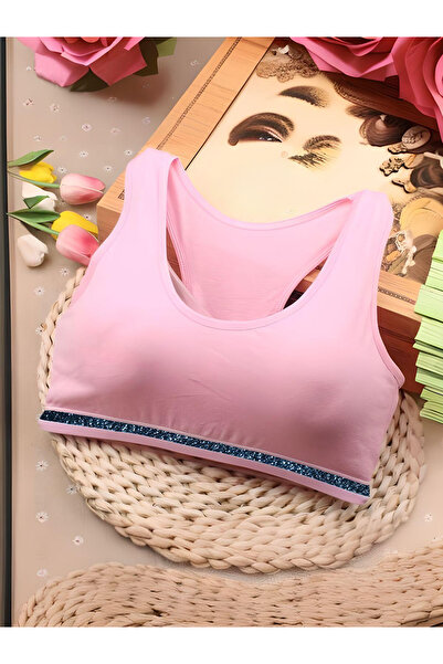 Wear Tight Kadın Pembe Scuba Kumaş Kalın Askılı Crop