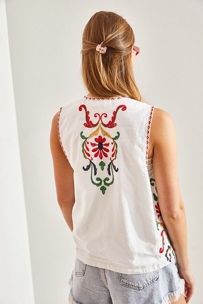Bianco Lucci Vestă cu căptușeală brodată de damă60131016