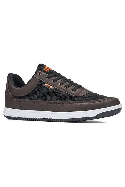 Nstil Pantofi sport casual pentru bărbați, negru maro, cu cusături cu șireturi, pantofi sport ușori, confortabili, pentru mers 014