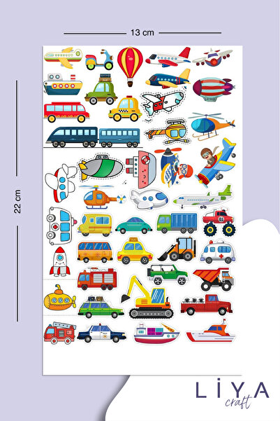 LiyaCraft Araba Temalı Karışık Sticker Seti Planner Ajanda Bullet Journal İçi...