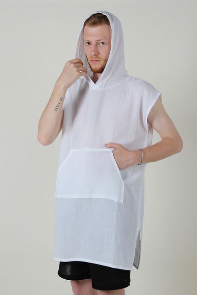 ARİNNASİDE Hooded Poncho with Muslin Pocket
