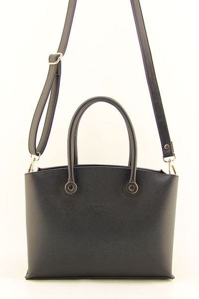 HNB Women's Black Multi-Compartment Classic Handbag