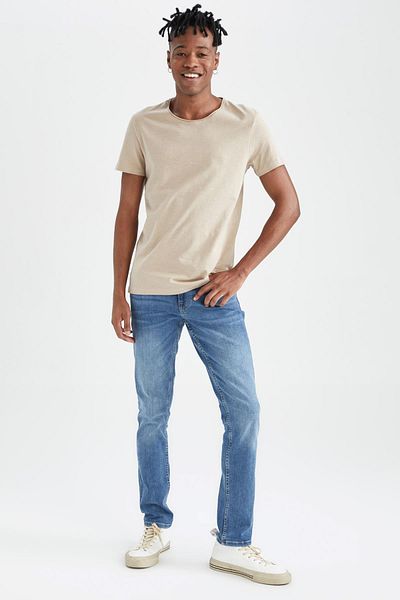 DeFacto Великий розмір Slim Fit Crew Neck 100 Cotton Tisort