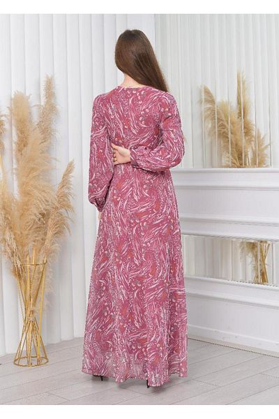 Favv Club Patterned Chiffon Dress Complete Lined