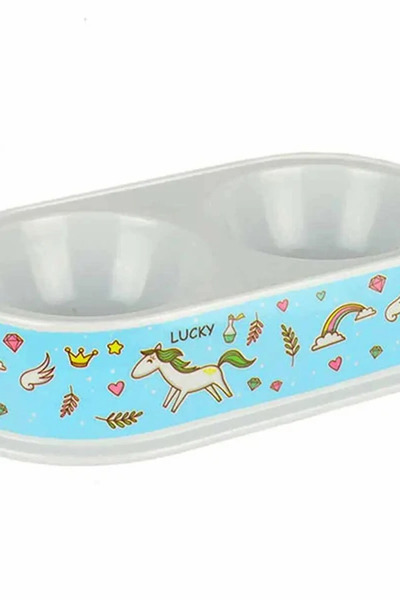 Flip Melamine Round Double Dog Food Bowl 24cm
