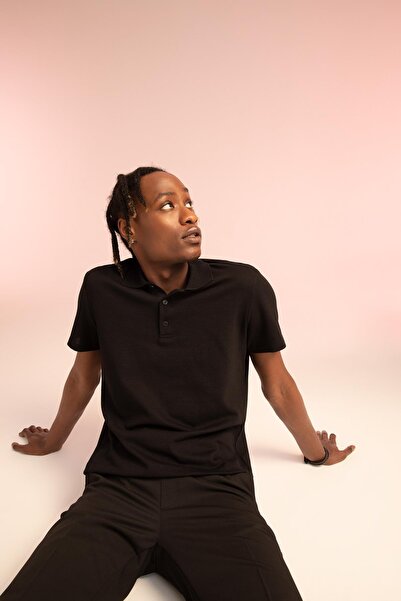 DeFacto Základní tričko Slim Fit Polo s krátkým rukávem