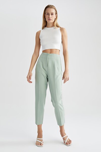 DeFacto Slim Fit High Waist Trousers
