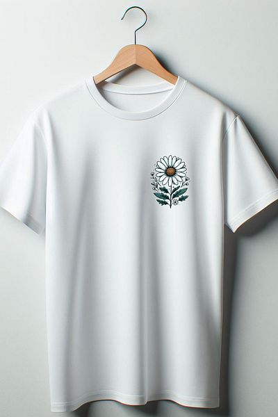 Vordevia Μπλουζάκι με στάμπα Daisy White Oversize Crew Neck