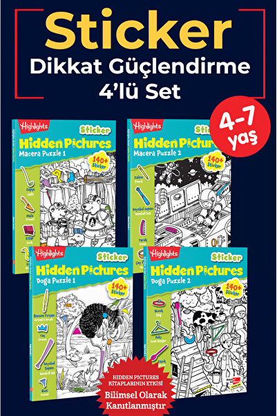 Dikkat Atölyesi Yayınları Highlights Sticker Hidden Pictures 2'li Set - Kolle...