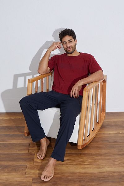 Ayans Pijama Σετ Πυτζάμες Ανδρικό Μονό Βαμβακερό (Καλοκαίρι).