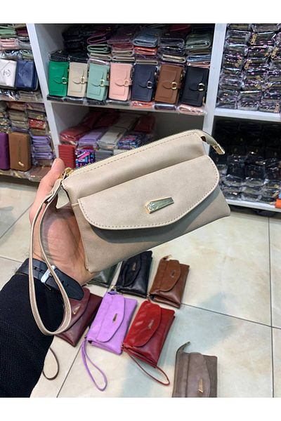 Zeynep Ceyda Koçak SOFT LEATHER CREAM VERY EYE WALLET AND CROSSBODY BAG