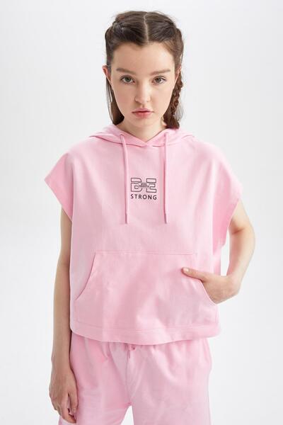 DeFacto Φούτερ με τσέπες καγκουρό με κουκούλα σε κανονική εφαρμογή