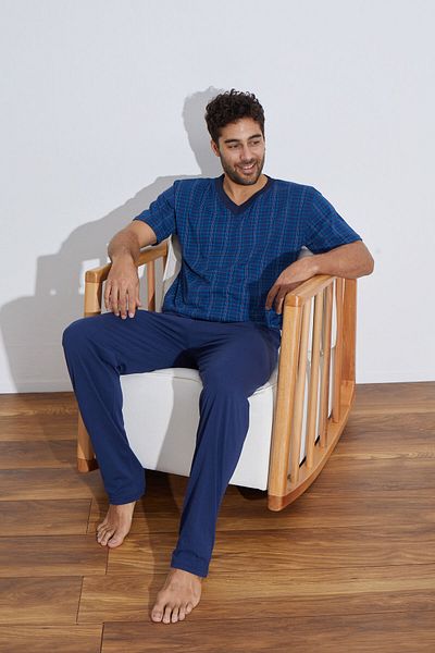 Ayans Pijama Σετ πιτζάμας χτενισμένο βαμβακερό μονό φανελάκι (Καλοκαίρι).