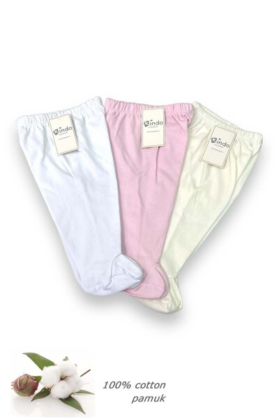 Kindo Baby 3-Piece Baby Booties Pants 100% Cotton Mother's Favorite