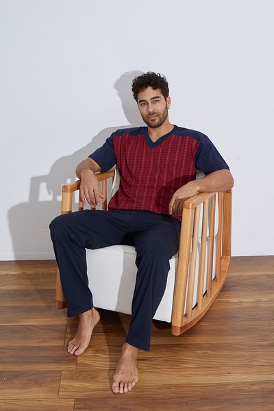 Ayans Pijama Σετ πιτζάμας χτενισμένο βαμβακερό μονό φανελάκι (Καλοκαίρι).