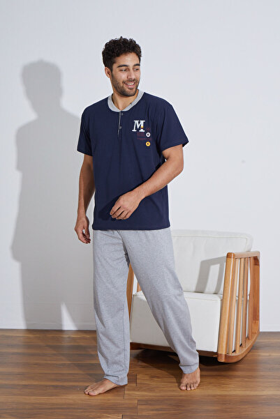 Ayans Pijama Combed Cotton Men's Single Jersey (Summer) Pajama Set