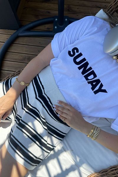 Jose Clothing Μπλουζάκι Unisex Λευκό εμπριμέ από οργανικό βαμβάκι Oversize κοντό μανίκι