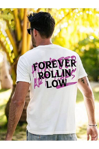 Jose Clothing Μπλουζάκι Unisex Λευκό εμπριμέ από οργανικό βαμβάκι Oversize με κοντό μανίκι