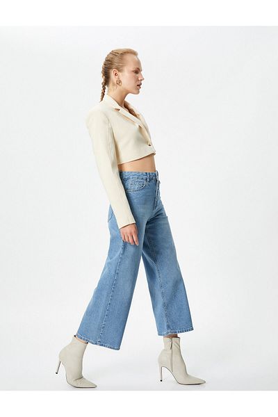 Koton Wide Cropped Jeans High Waist - Sandra Jeans