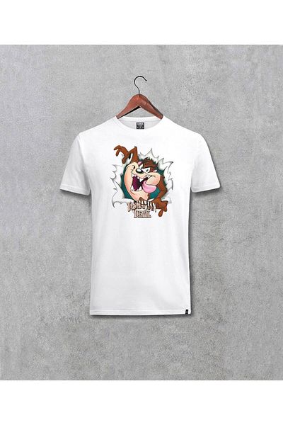 Pisa Art Λευκό μπλουζάκι Unisex με στάμπα Tasmanian Devil