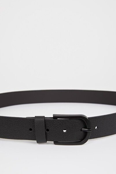 DeFacto Pánský klasický opasek z umělé kůže s oválnou přezkou Y6450azns