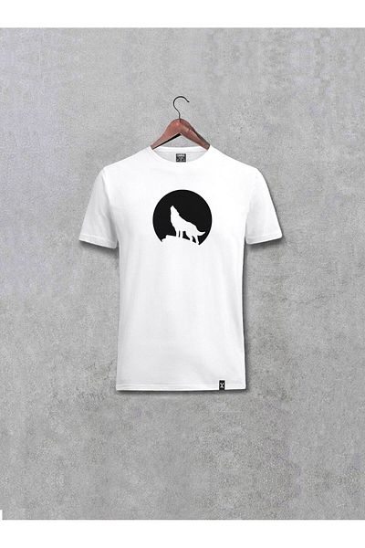 Pisa Art Μπλουζάκι Unisex με τυπωμένο ειδικό σχέδιο Wolf Moonlight Full Moon