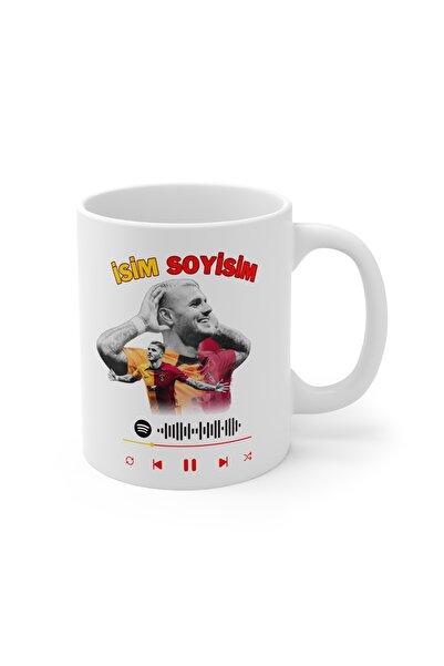 Personalized Yellow Red Mug My Love Event Gift Mug with Spotfy Qr Code