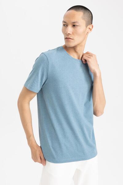 DeFacto Regular Fit Crew Neck Basic Βαμβακερό κοντομάνικο T-shirt M7667az23sp