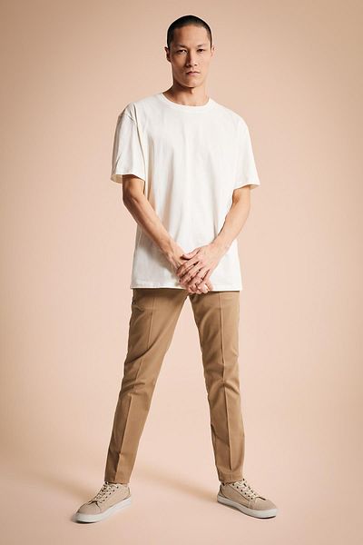 DeFacto Νέο Regular Fit γιακά ποδηλάτου Βασικό κοντό μανίκι 100% βαμβακερό T-shirt V7699az23sp
