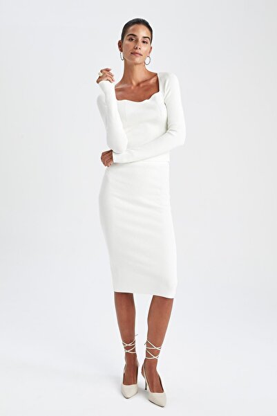 DeFacto Fitted Ribana Midi Etek Y9863az22wn