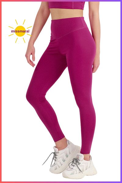 missmaral Jambiere de damă cu talie înaltă rezistență pe lungime Lycra Sport și în aer liber Plum102101
