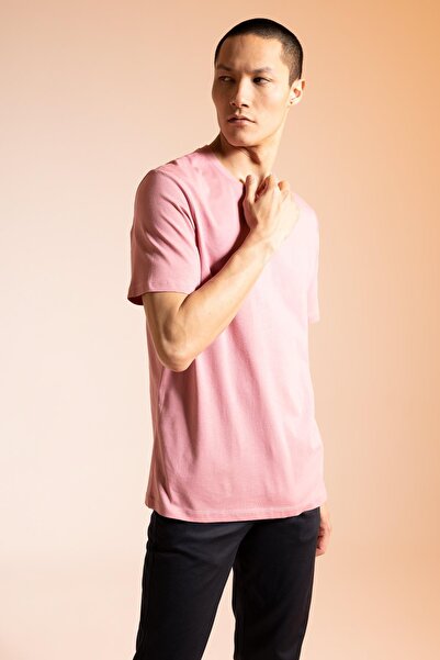 DeFacto Γιακά ποδηλάτου Regular Fit Basic κοντό μανίκι 100% βαμβακερό μπλουζάκι M7666az23sp