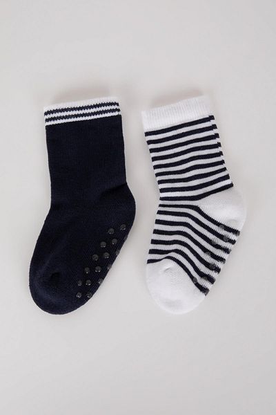 DeFacto Baby Boy Anti-Slip Sole 2-Piece Cotton Long Socks