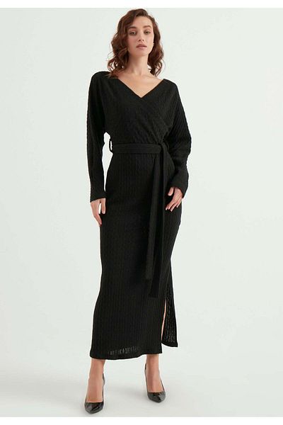 Herita Langärmliges Kleid mit Schlitz