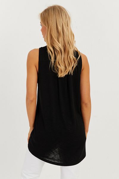 Cool & Sexy Schwarze ärmellose Damen-Tunika AYD301