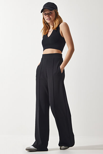 Happiness İstanbul Női fekete sztreccs melegítőnadrág BF00090