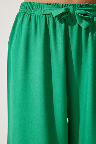 Happiness İstanbul Női világoszöld nyári viszkóz Palazzo nadrág EN00610