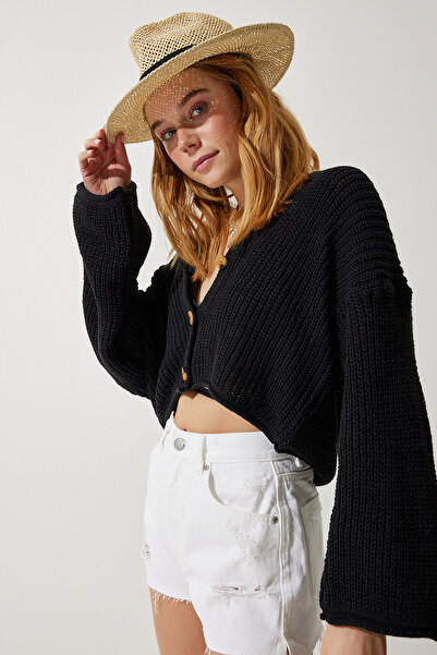 Happiness İstanbul Dámský sezónní pletený svetr MC00255 s výstřihem do V