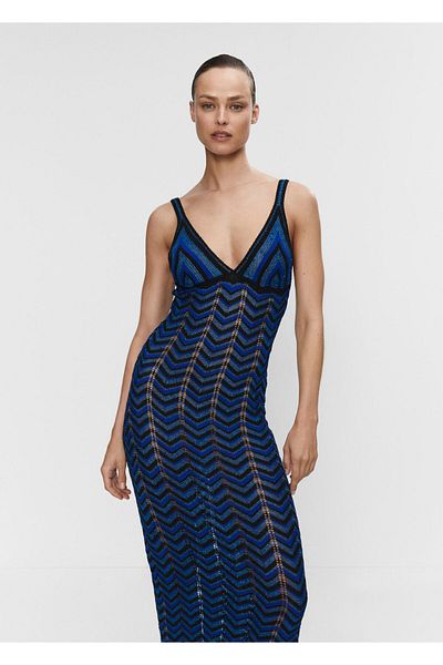 MANGO Γυναικείο φόρεμα Midnight Blue47048646