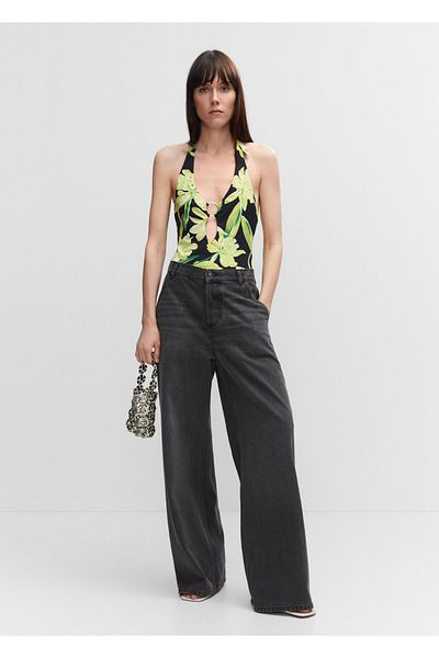 MANGO Woman Black Denim Women's Trousers47028650