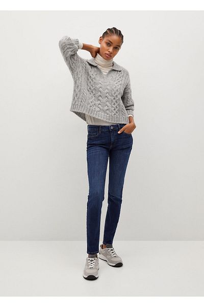 MANGO Woman Pantaloni de damă, blugi închis, blugi Kim, skinny push-up
