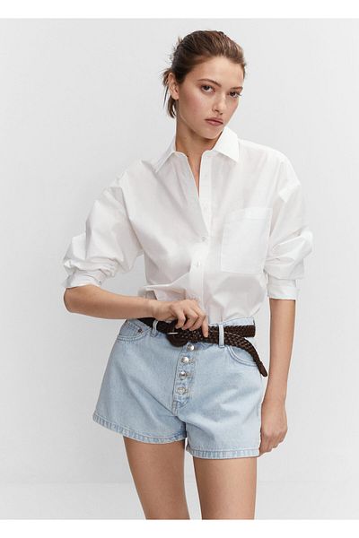 MANGO Woman Cămașă oversize din bumbac