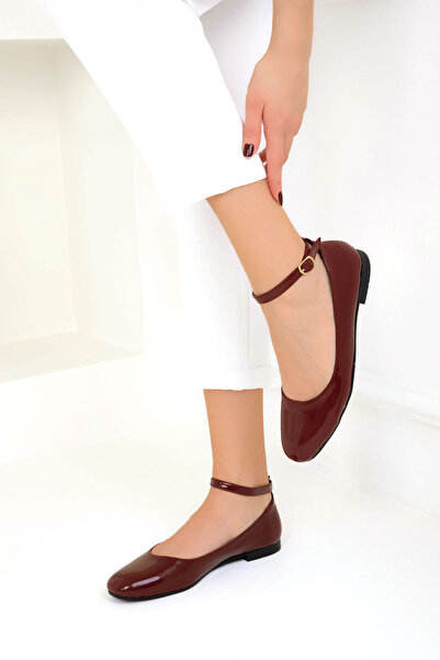 SOHO Claret Red lakkbőr női balerinák 18894