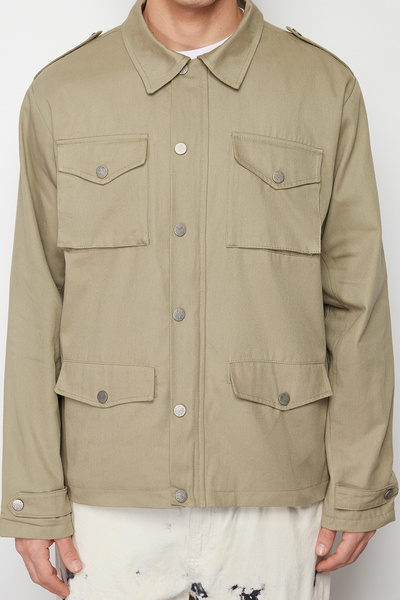 Trendyol Collection Gabardine Khaki bunda - Regular Fit TMNSS24CE00007