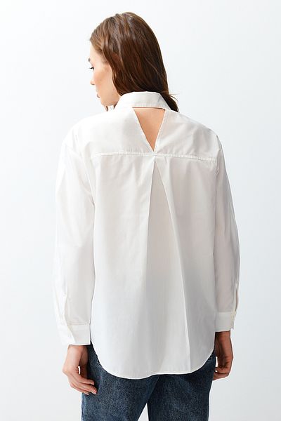 Trendyol Collection Заднє вікно екрю, ткане Gomlek TWOSS24GO00104